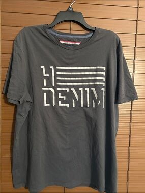 Tommy Hilfiger Charcoal Gray Graphic Logo Short Sleeve Tee
